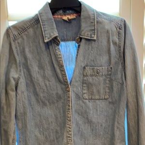 Long sleeve loose fitting jean dress